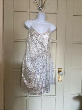 Area Stars- Sequin Draped Slip minidress ress - size L